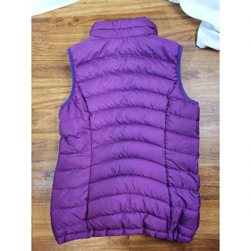 PATAGONIA Girls XL (14) DOWN Puffer VEST Sweater Kid PURPLE Logo Pockets Outdoor